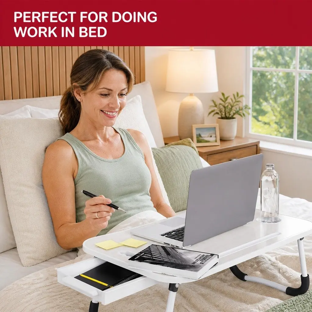 Laptop Desk Foldable Portable 60 x 40 cm MDF Steel