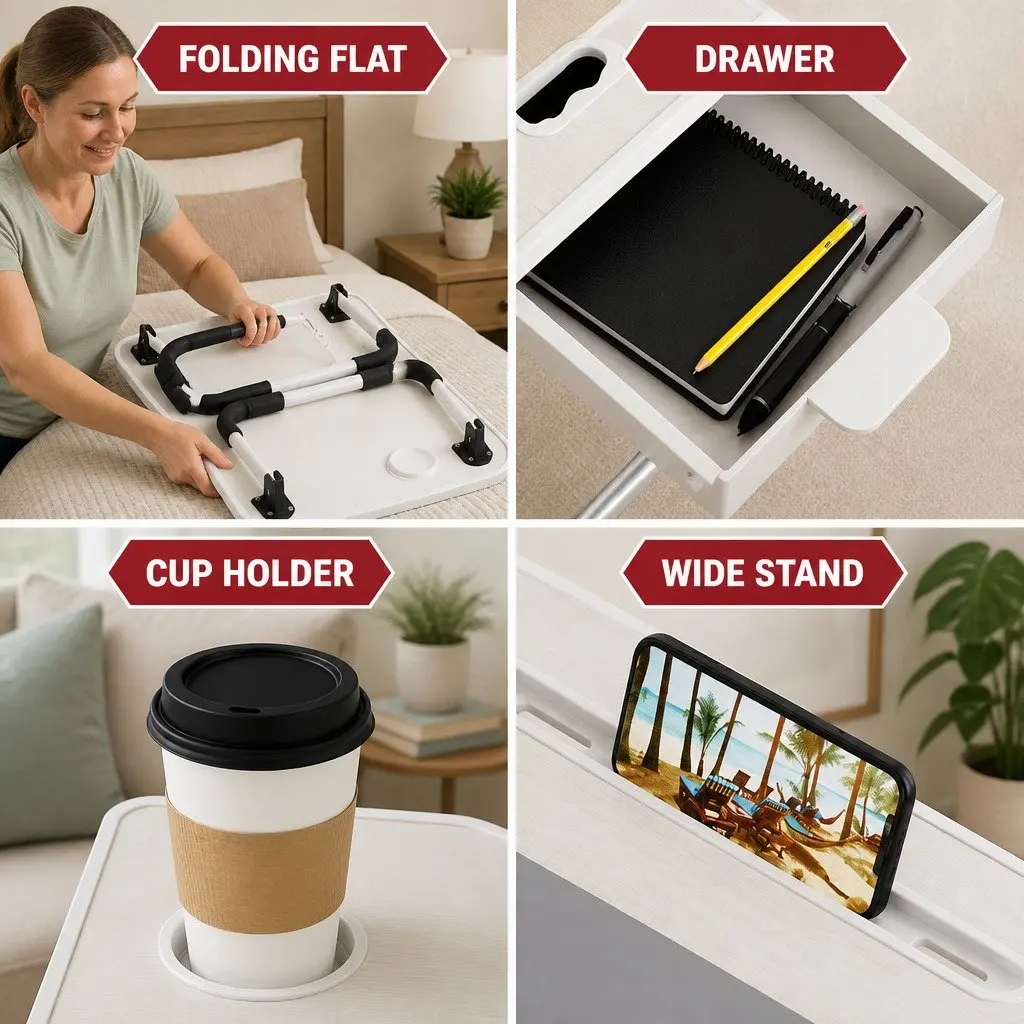 Laptop Desk Foldable Portable 60 x 40 cm MDF Steel