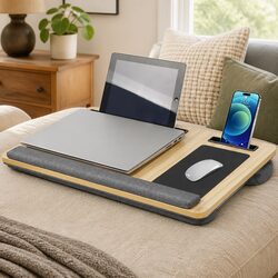Oversized Portable Lap Desk with Cushion and Mouse Pad