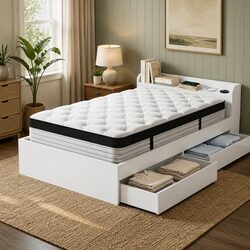 Single Mattress with 5-Zone Pocket Spring and Storage Frame