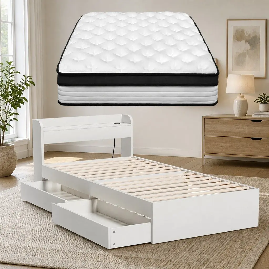 Single Mattress with 5-Zone Pocket Spring and Storage Frame