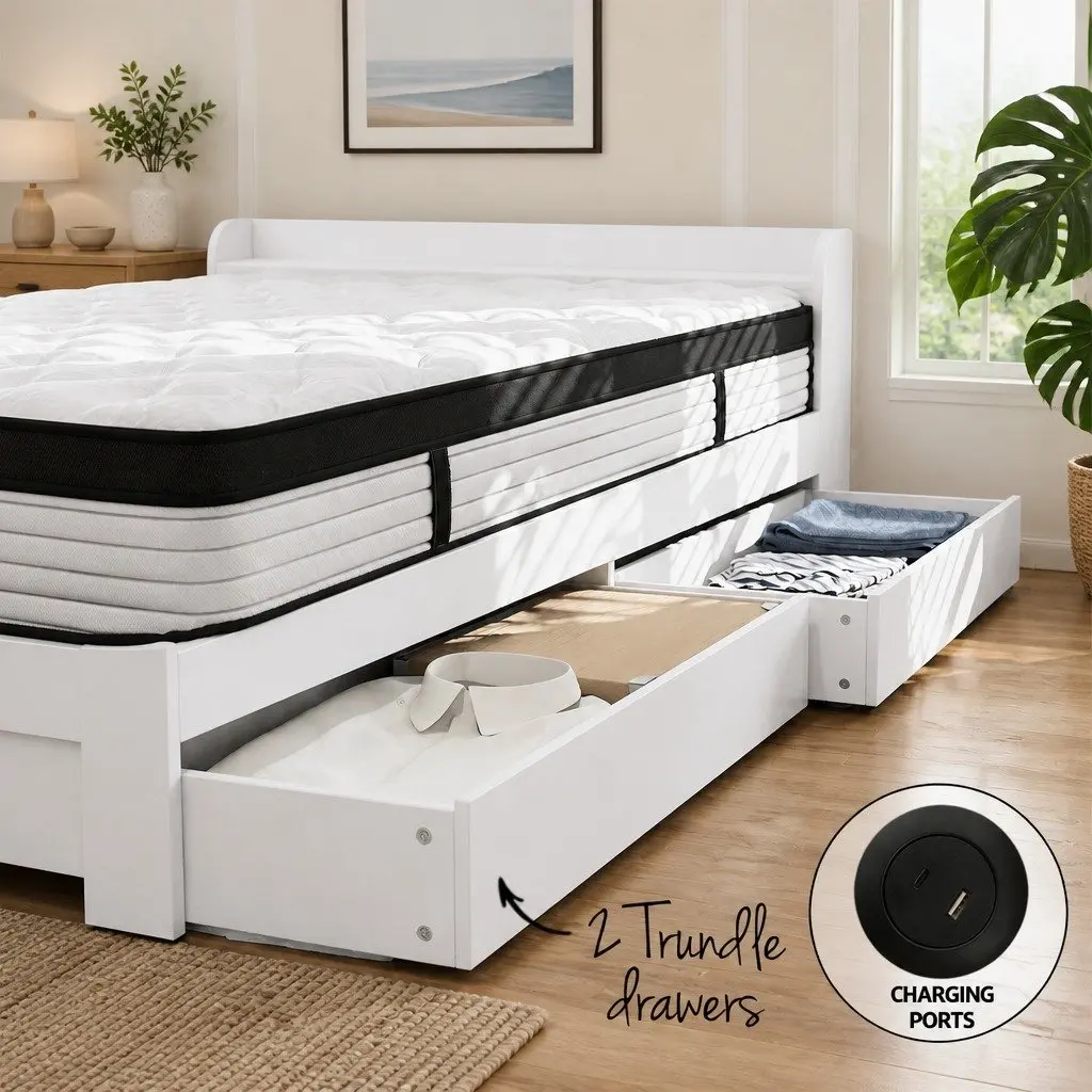 Single Mattress with 5-Zone Pocket Spring and Storage Frame