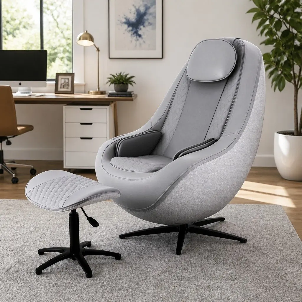 3D Roller Electric Massage Chair in Grey for Home Comfort