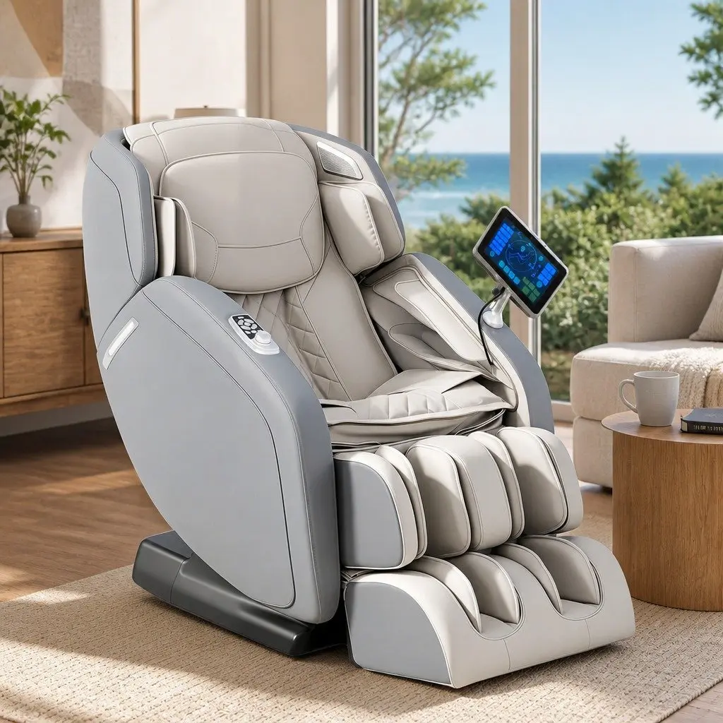 4D Massage Chair Recliner Zero Gravity 130cm SL-Track Electric PU Leather