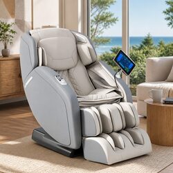 4D Massage Chair Recliner with AI Body Scan in Grey