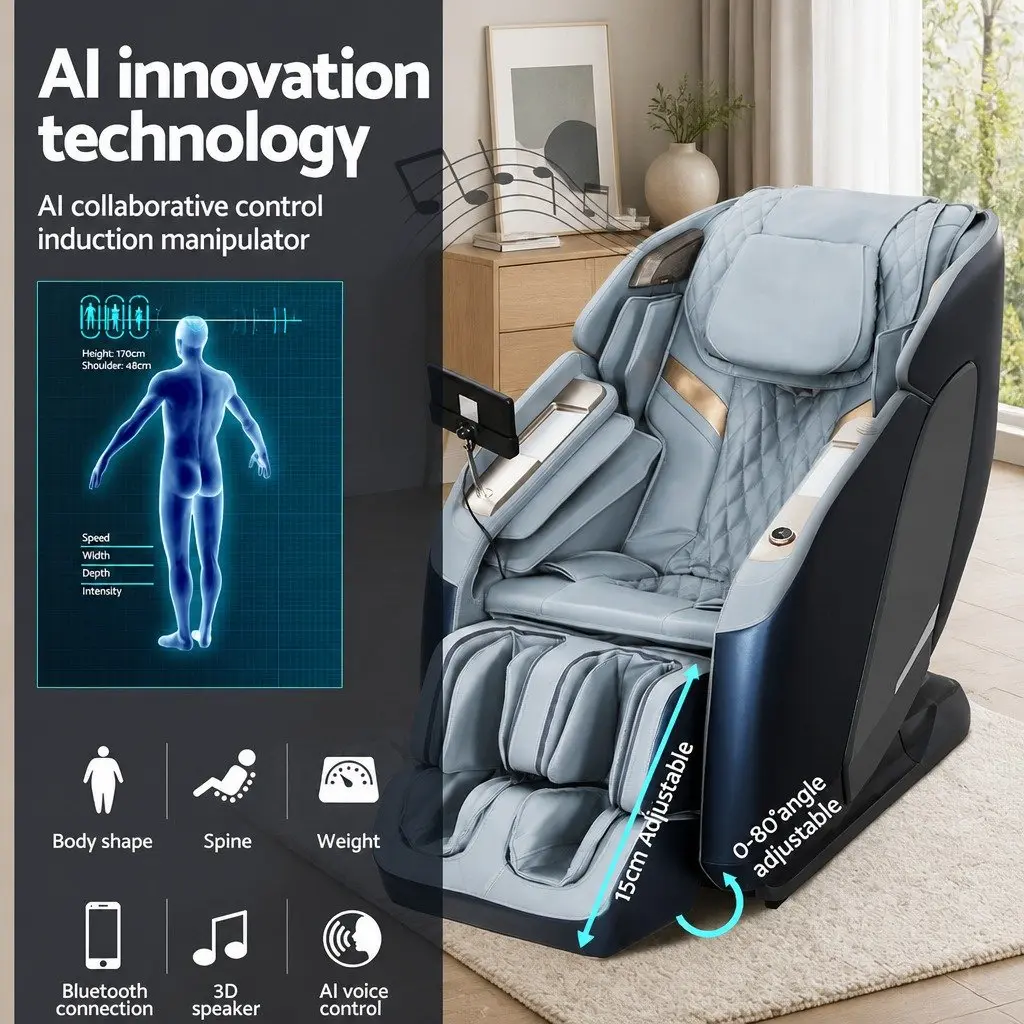4D Massage Chair Recliner with Zero Gravity and Heated Airbag