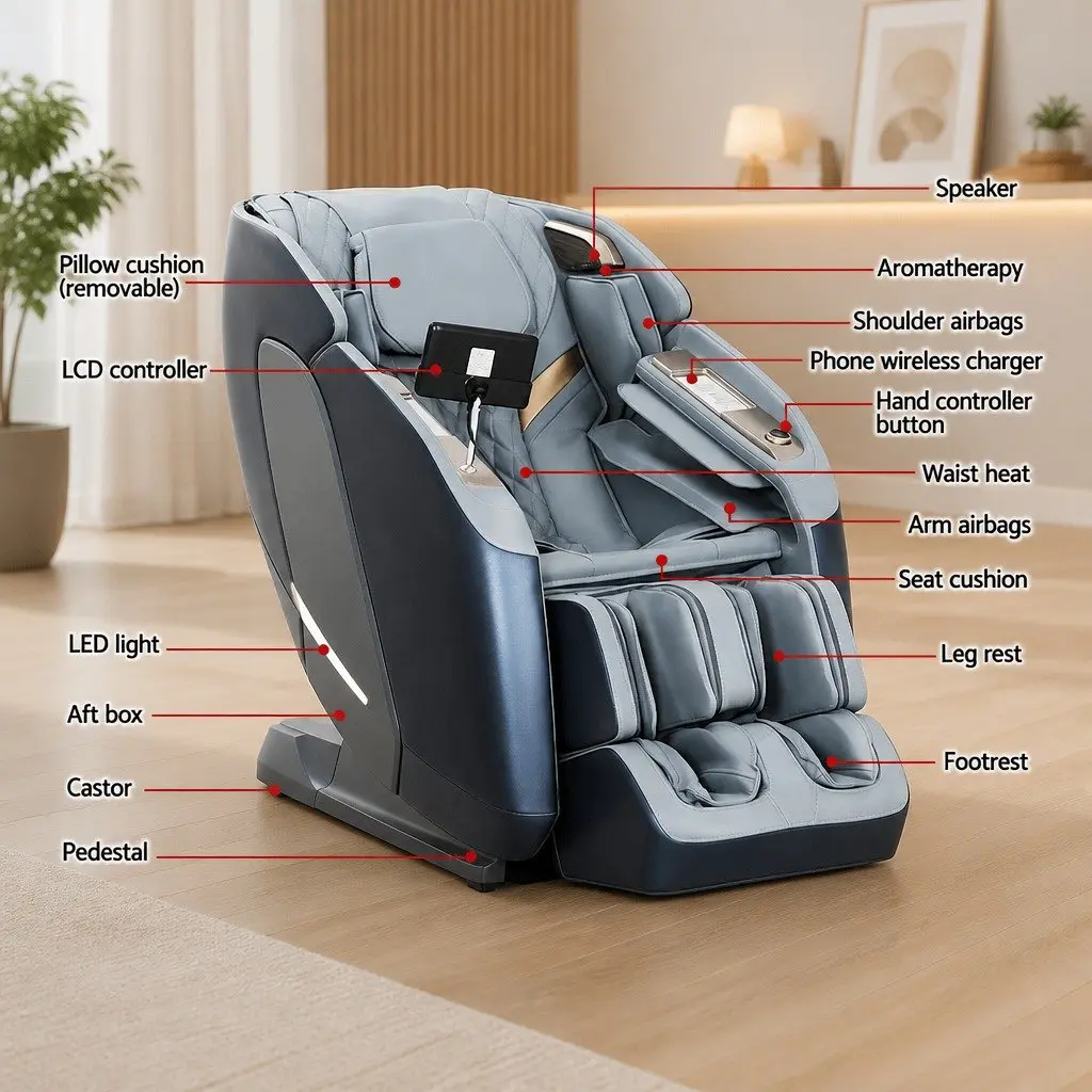 4D Massage Chair Recliner with Zero Gravity and Heated Airbag
