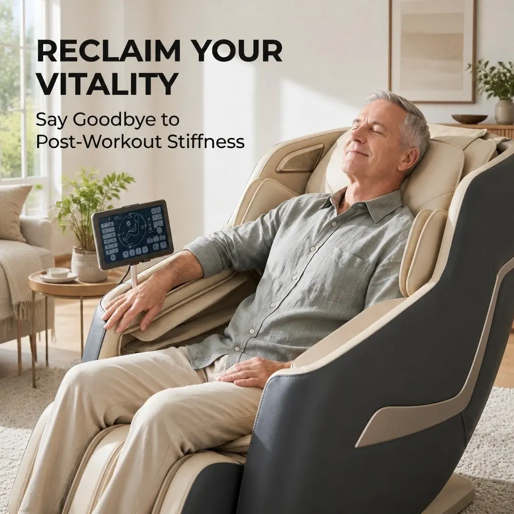 Massage Chair Electric Recliner 3D Grey Full Body Massager Leather Plastic Iron