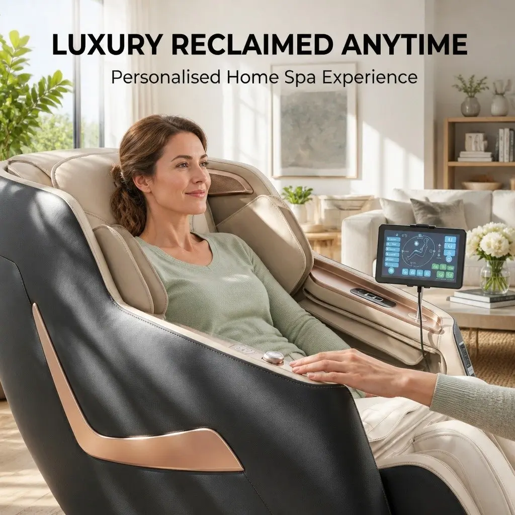 Massage Chair Electric Recliner 3D Grey Full Body Massager Leather Plastic Iron