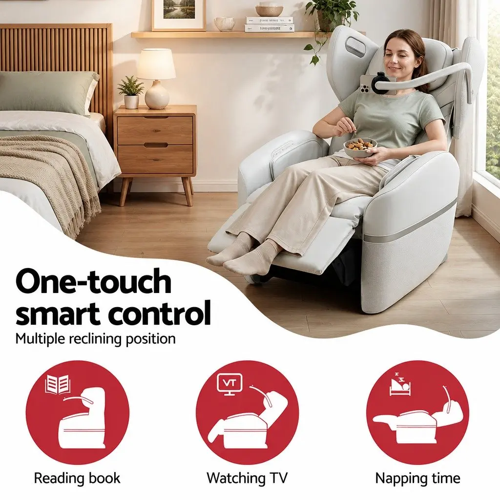 Beige Electric Vibration Massage Recliner Chair