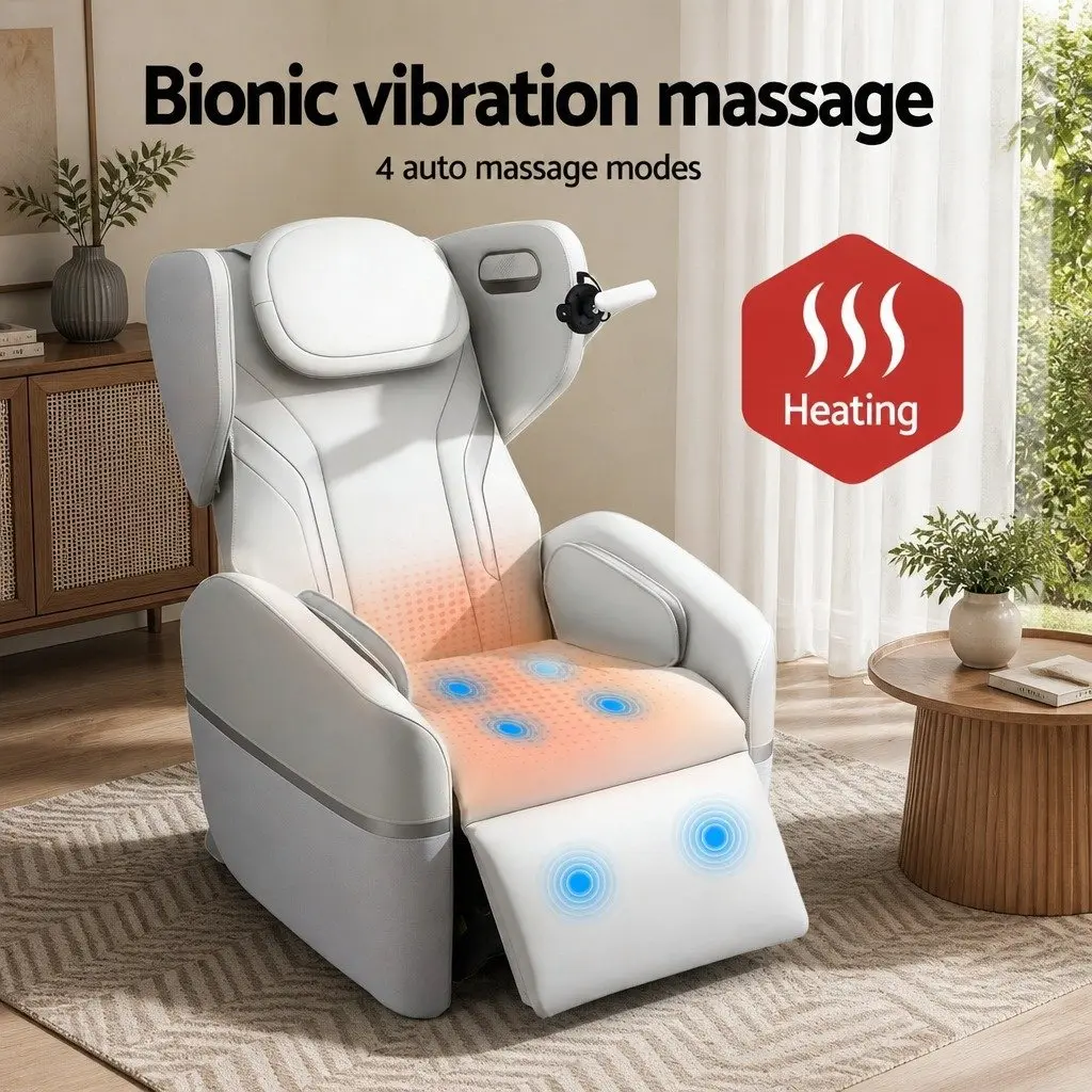 Beige Electric Vibration Massage Recliner Chair