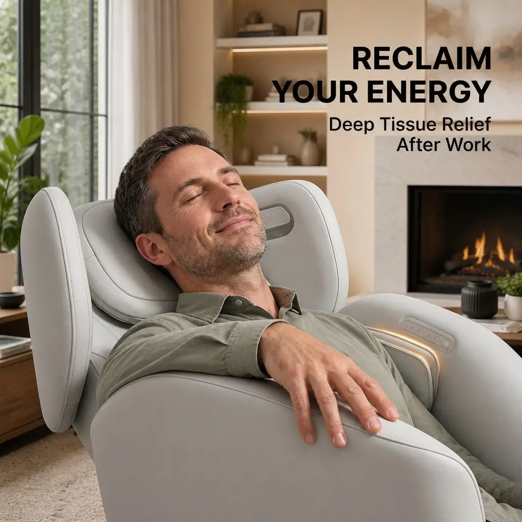 Beige Electric Vibration Massage Recliner Chair