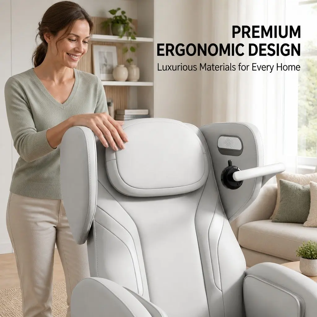 Beige Electric Vibration Massage Recliner Chair