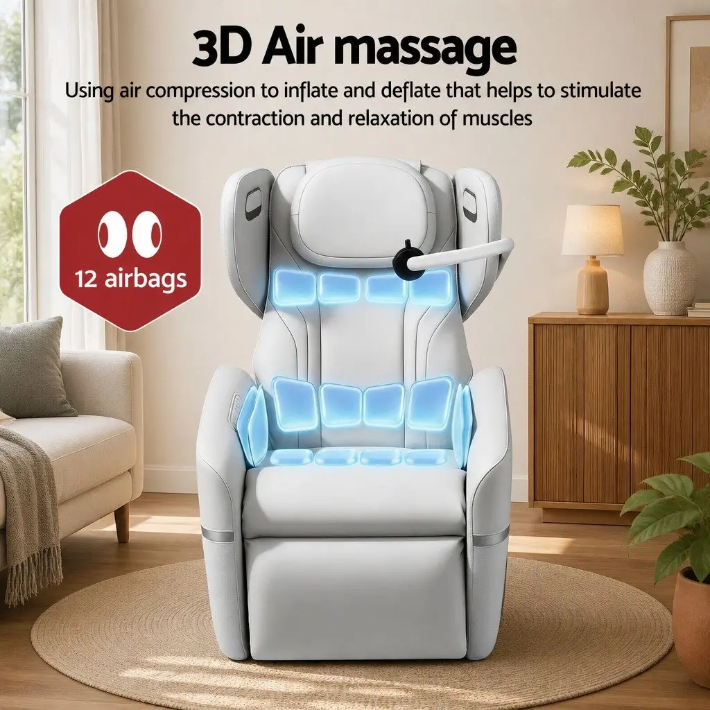 Beige Electric Vibration Massage Recliner Chair