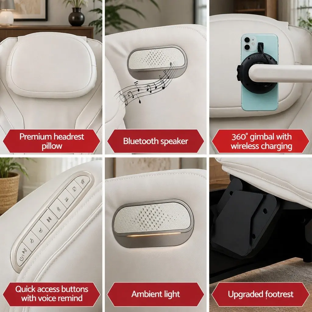 Beige Electric Vibration Massage Recliner Chair