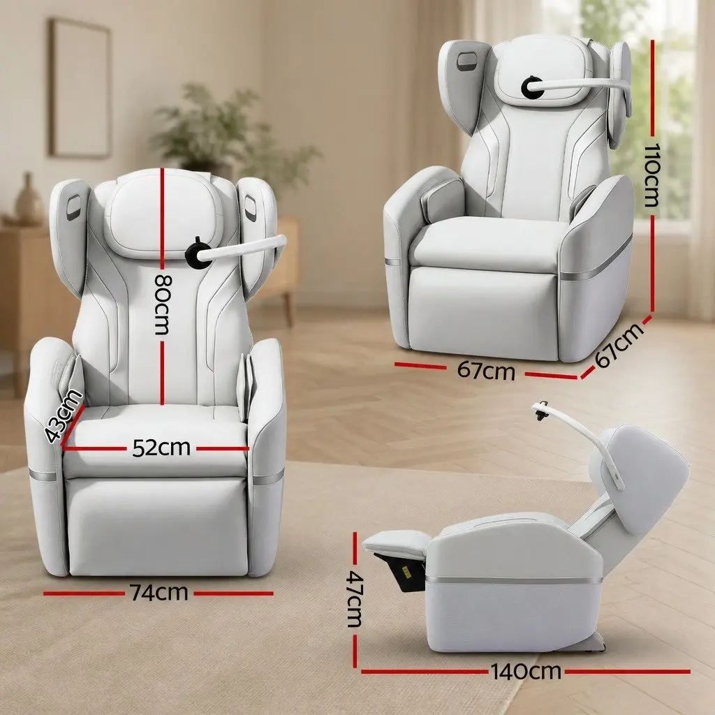 Beige Electric Vibration Massage Recliner Chair