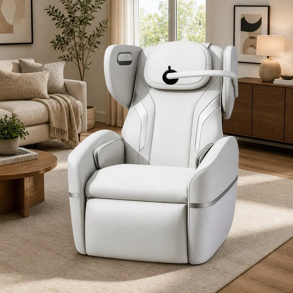 Beige Electric Vibration Massage Recliner Chair