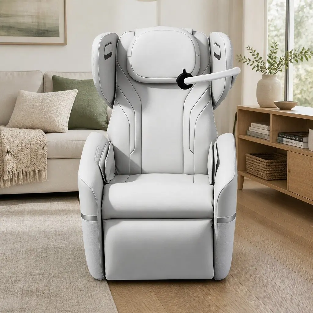 Beige Electric Vibration Massage Recliner Chair