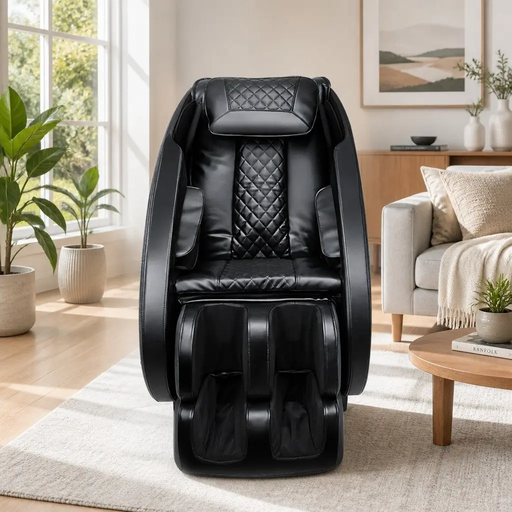 Full Body Electric Massage Chair Zero Gravity Recliner Heated Black Home Therapy