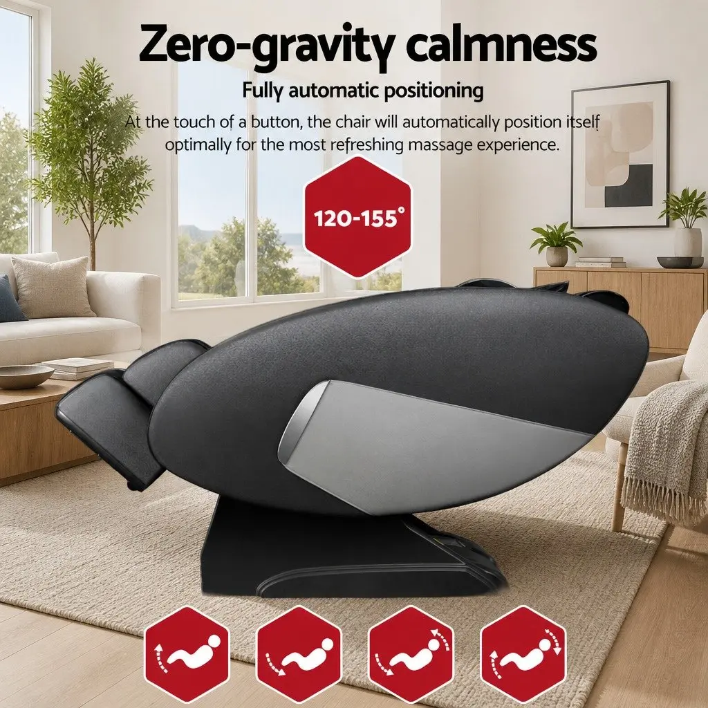 Full Body Electric Massage Chair Zero Gravity Recliner Heated Black Home Therapy