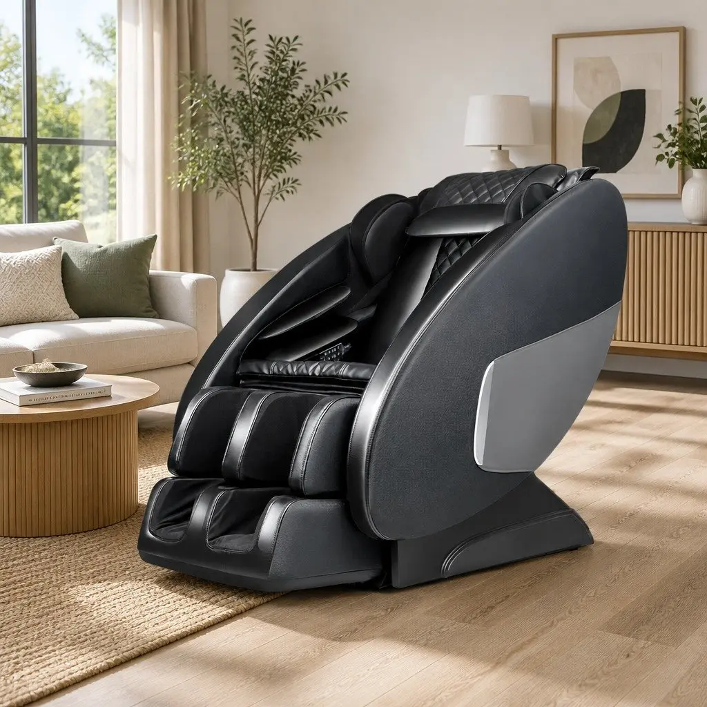 Full Body Electric Massage Chair Zero Gravity Recliner Heated Black Home Therapy