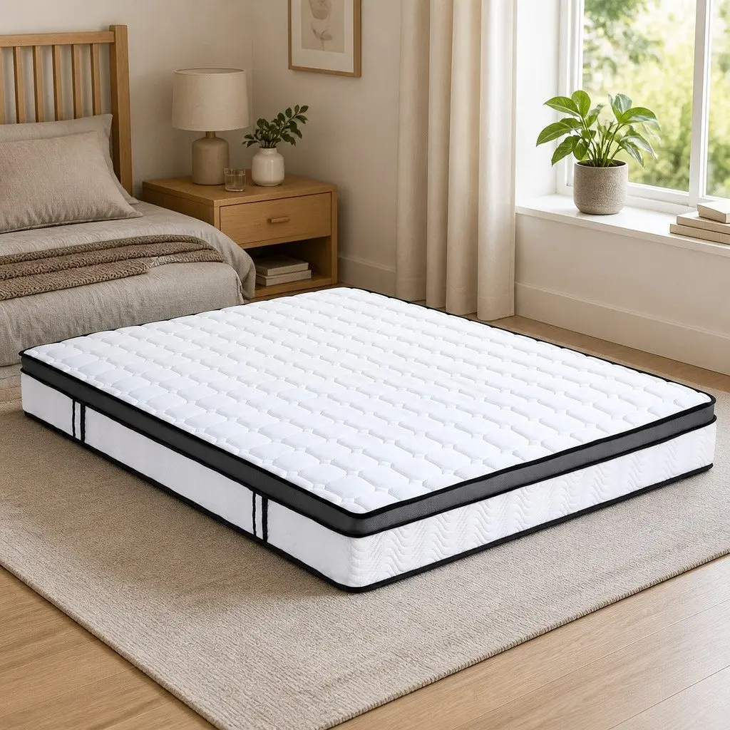 Queen Mattress Medium Firm 25cm Cool Gel Memory Foam Bonnell Spring Support