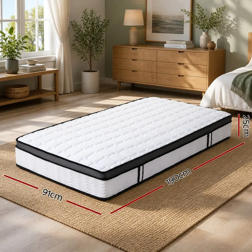 Single Mattress Medium-Firm 25cm Cool Gel Foam Bonnell Spring Support