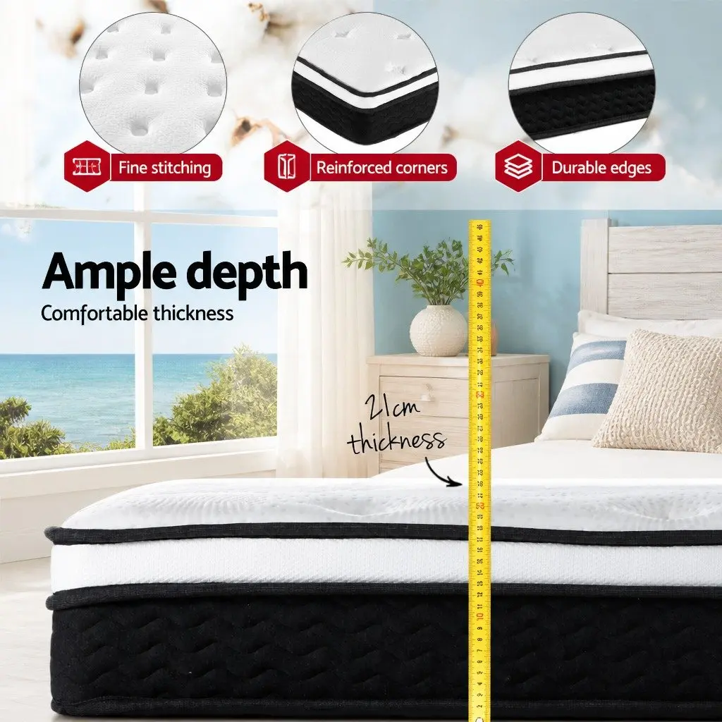 Euro Top Double Mattress 21cm Medium Firm Comfort