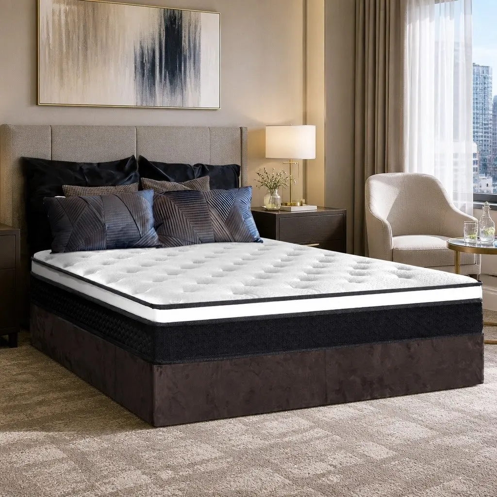 King Size Mattress Firm Support 21cm Hypoallergenic Bonnell Spring Euro Top High Density Foam