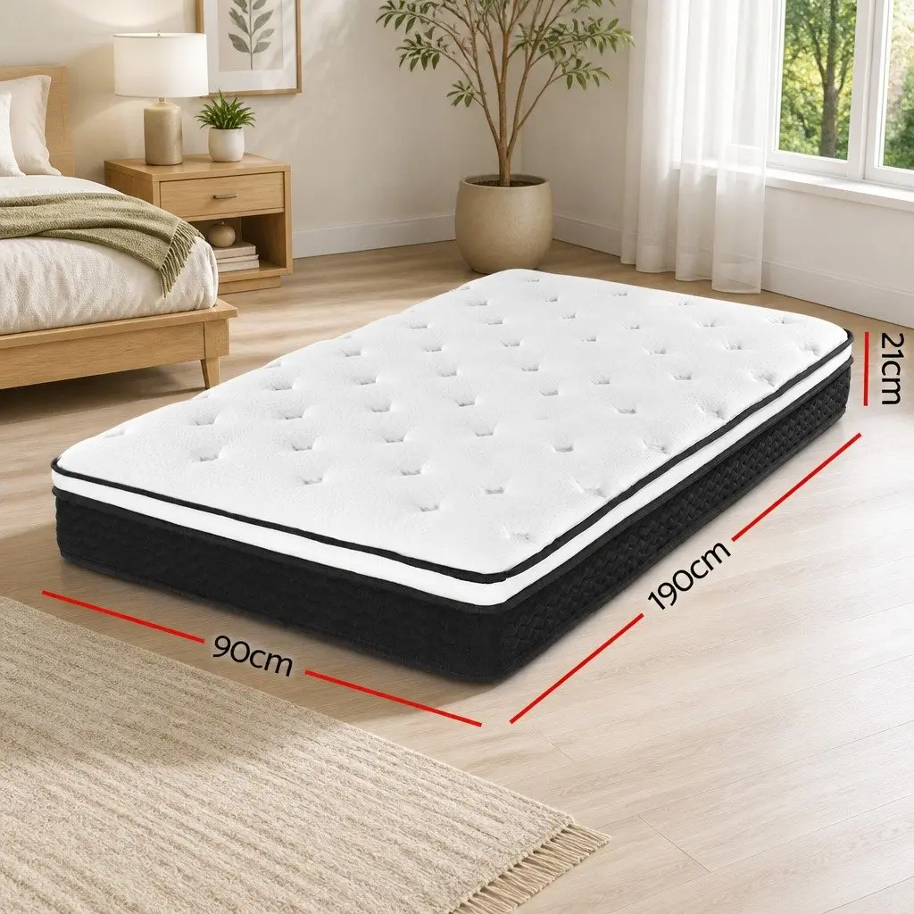 Single Mattress with Euro Top Bonnell Spring Support
