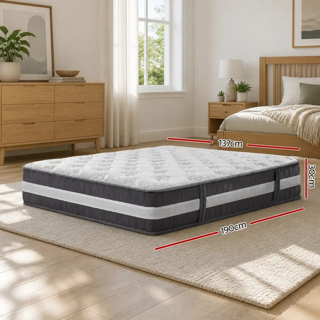Double Mattress Tight Top 30cm Pocket Spring Medium Firmness High-Density Foam
