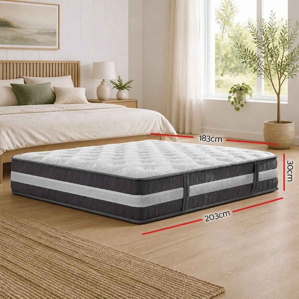 King Size Mattress 30cm Pocket Spring Medium Firm Comfort