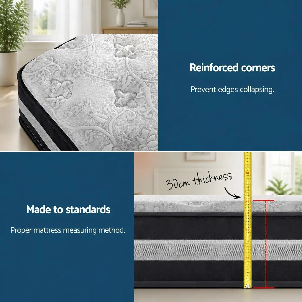 King Size Mattress 30cm Pocket Spring Medium Firm Comfort