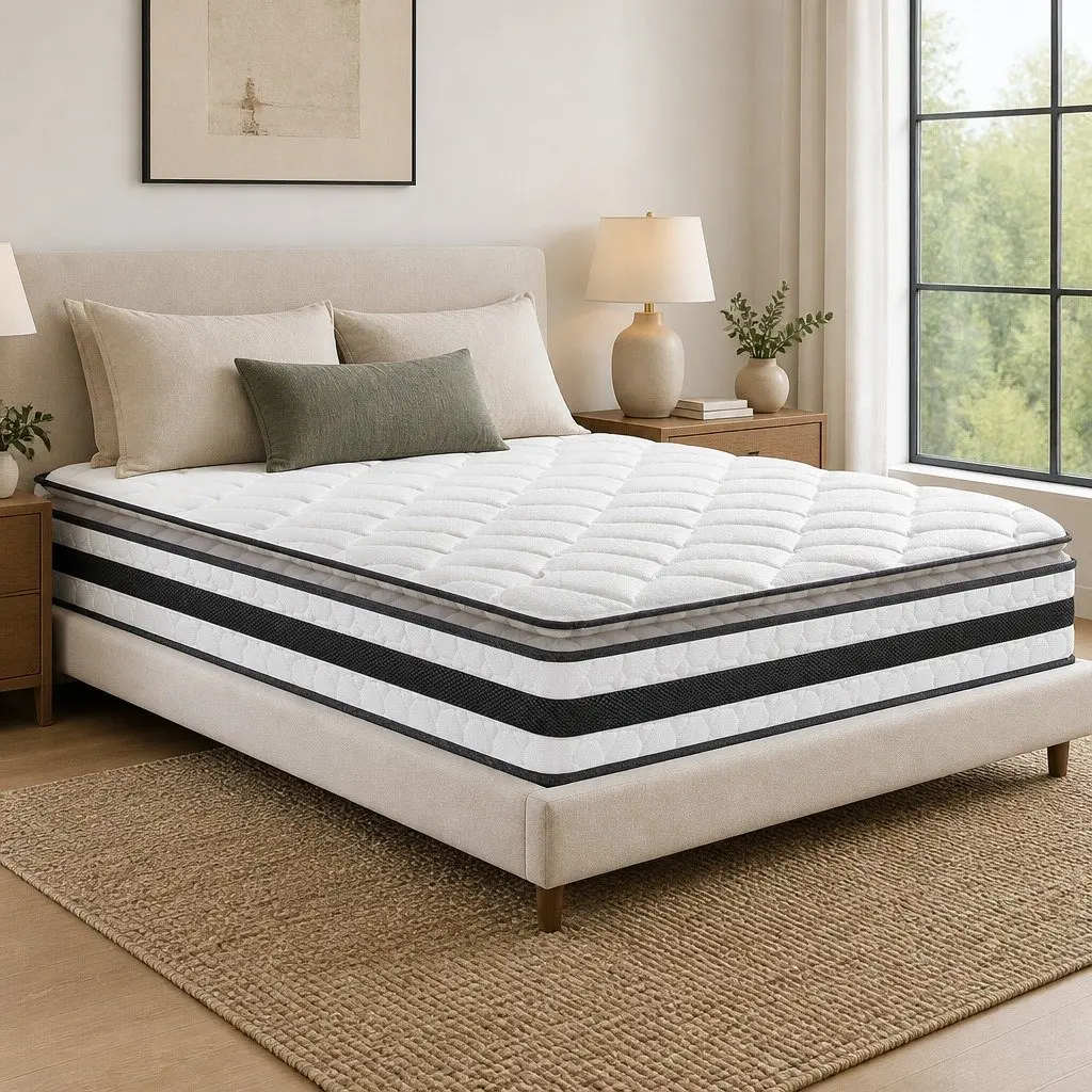 Pillow Top Double Mattress 21cm Medium-Firm Support