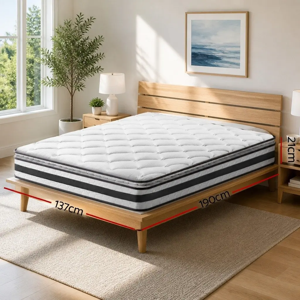 Pillow Top Double Mattress 21cm Medium-Firm Support