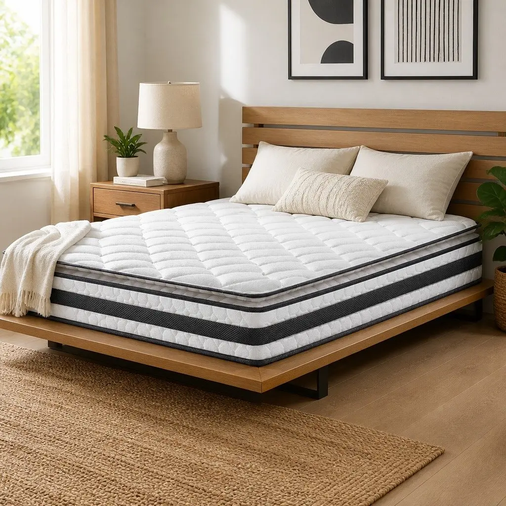Pillow Top King Size Mattress 21cm Soft Quilted White
