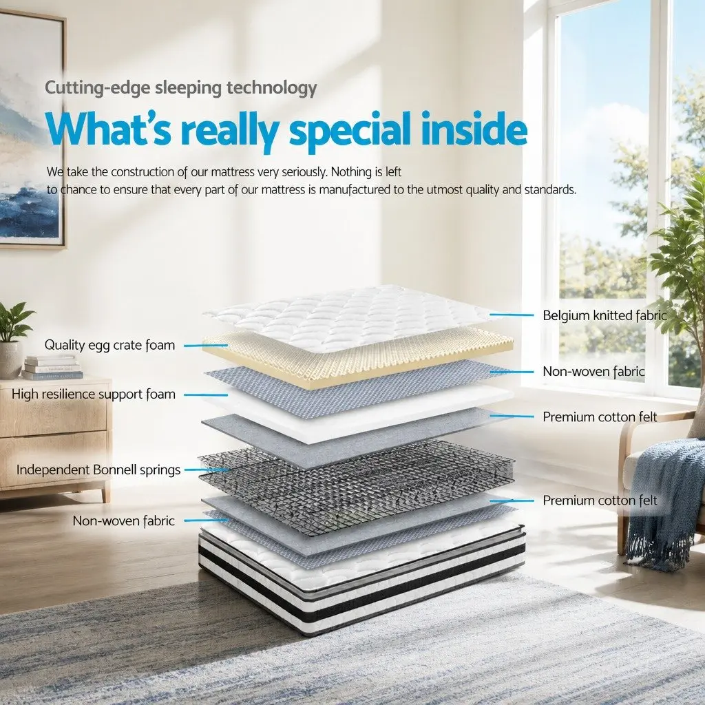 Pillow Top King Size Mattress 21cm Soft Quilted White