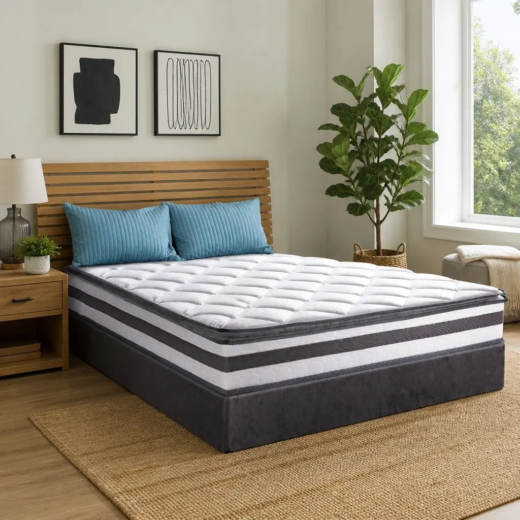 Pillow Top King Size Mattress 21cm Soft Quilted White