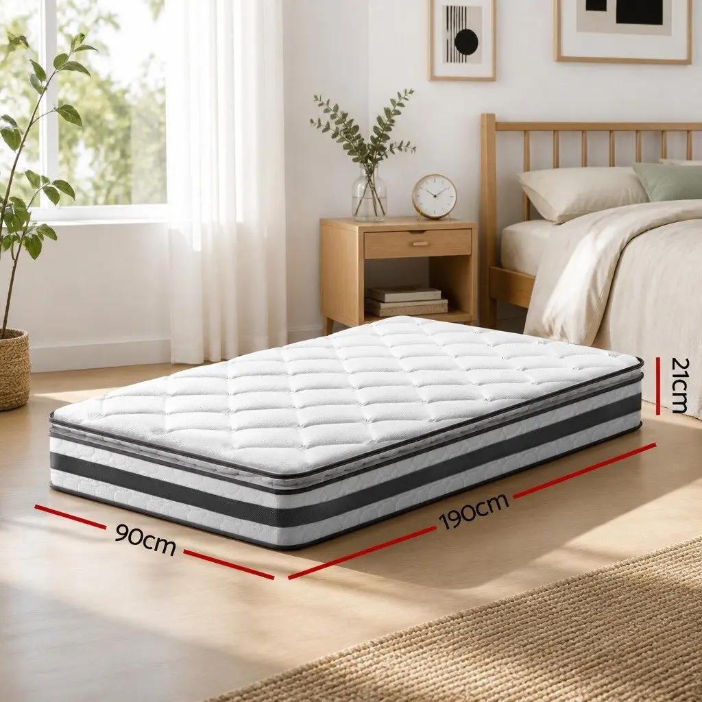Single Mattress with 21cm Pillow Top