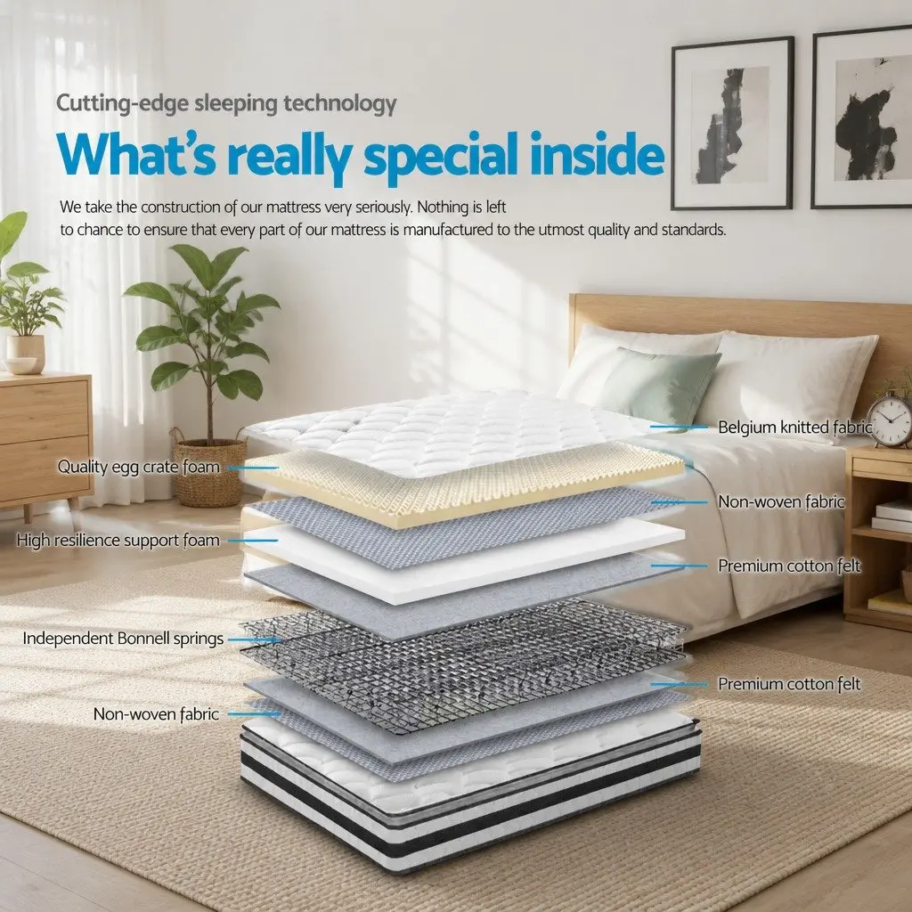 Single Mattress with 21cm Pillow Top