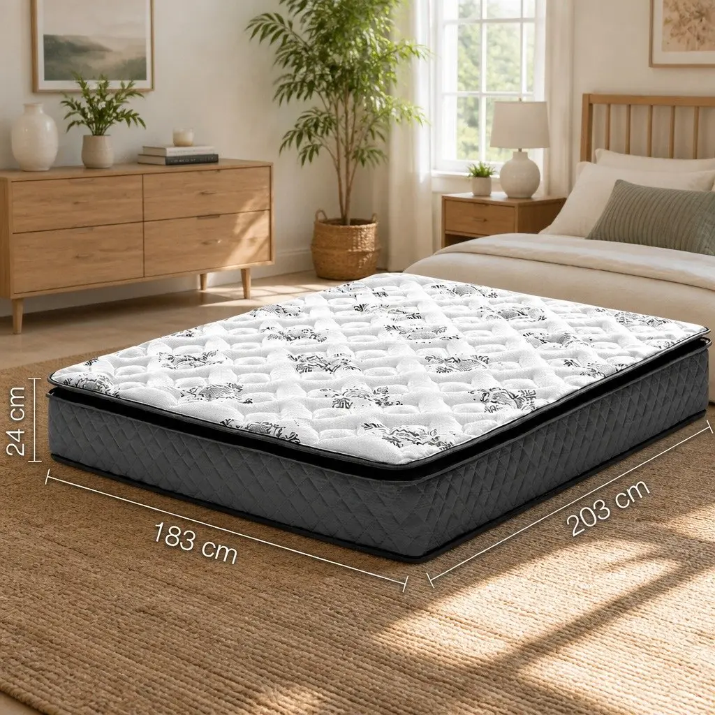 Pillow Top King Size Mattress with Bonnell Spring Support