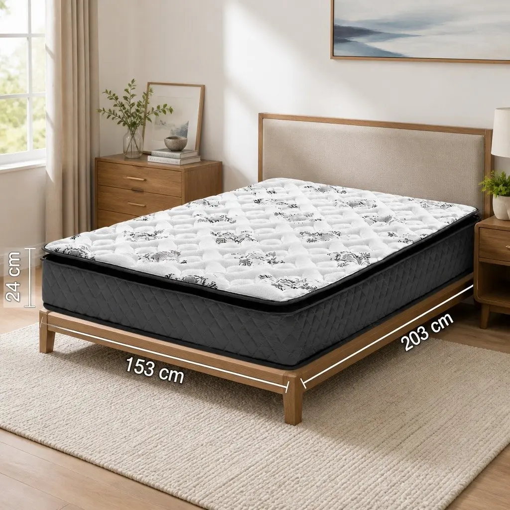 Comfort Sleep Queen Mattress 24cm Pillow Top Medium Firm