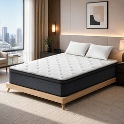 Euro Top Queen Mattress 34cm Medium Firm Pocket Springs