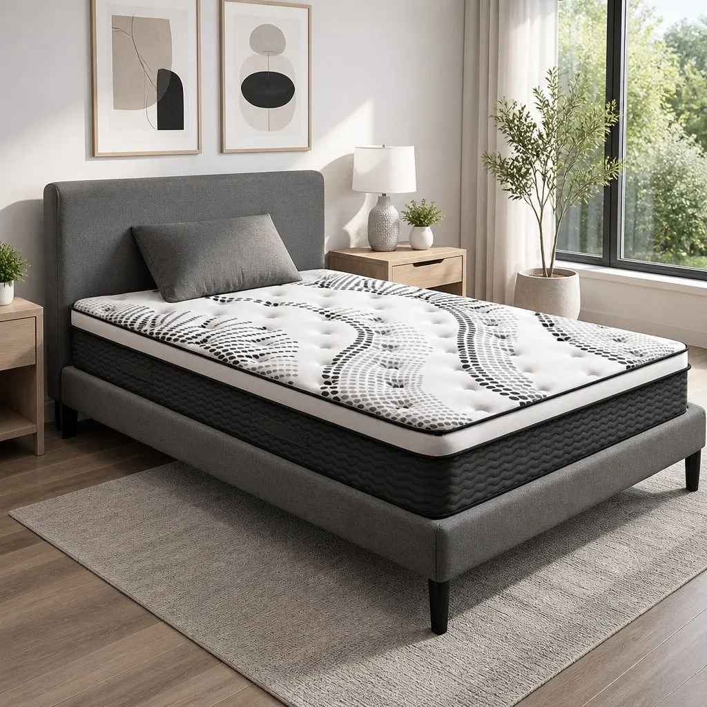King Single Euro Top Mattress 32cm Thick Pocket Spring Plush Medium Firmness