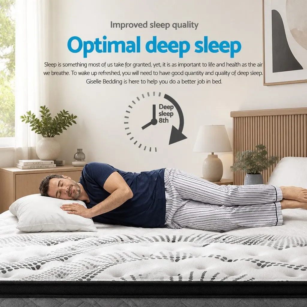King Single Euro Top Mattress 32cm Thick Pocket Spring Plush Medium Firmness