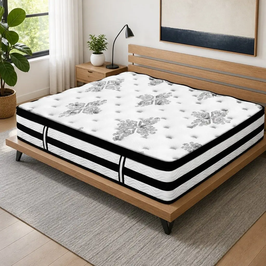 Double Mattress Euro Top 34cm Thick Medium Firm Support Pocket Spring