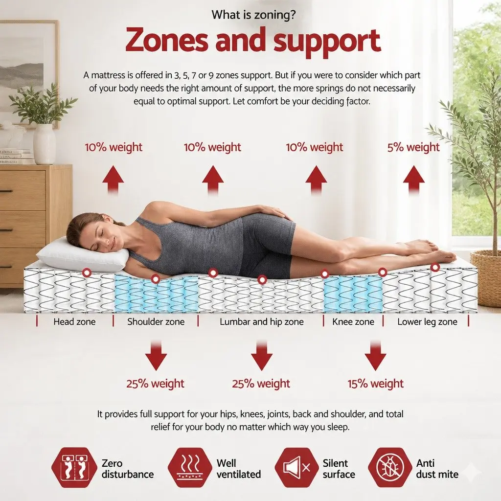 King Size Mattress Euro Top 34cm Pocket Spring High Density Foam