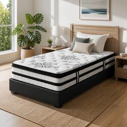 King Single Euro Top Mattress 34cm Medium Firm Support