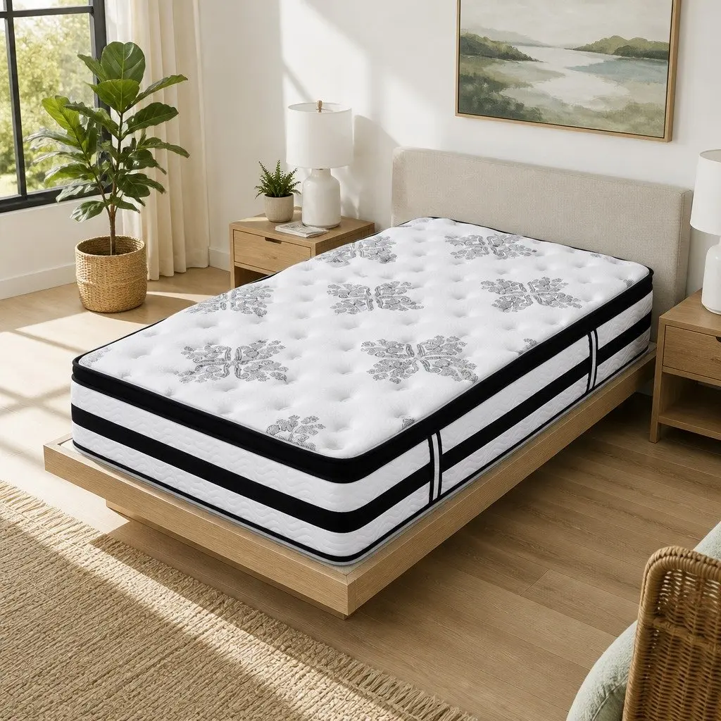 King Single Euro Top Mattress 34cm Medium Firm Support