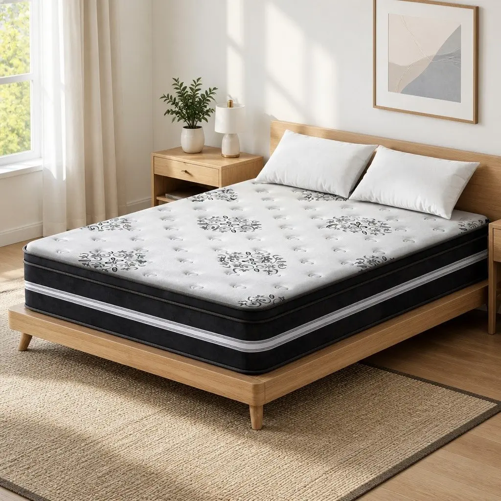 King Size Mattress Cool Gel Memory Foam Medium Firm Support Euro Top 34cm Thickness